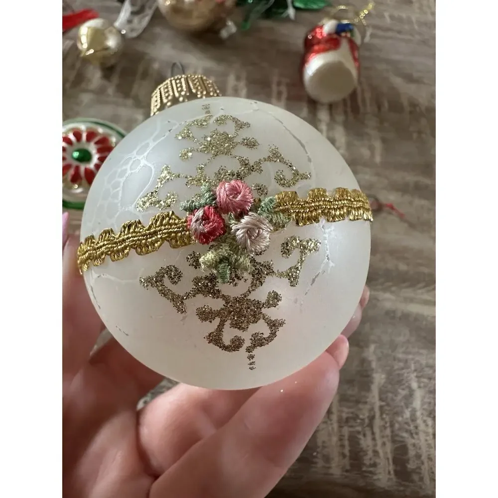 Lot Of 12 Vintage Christmas Ornaments Glass Wood Kurt Adler West Germany Poland